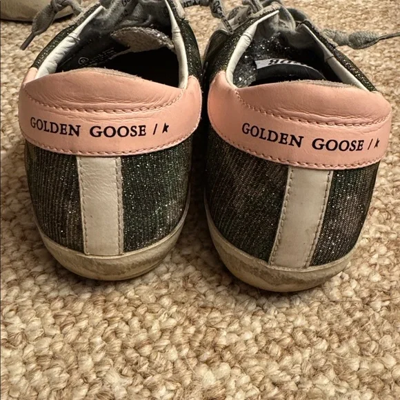Golden Goose Glitter Low-Top Sneakers in Silver